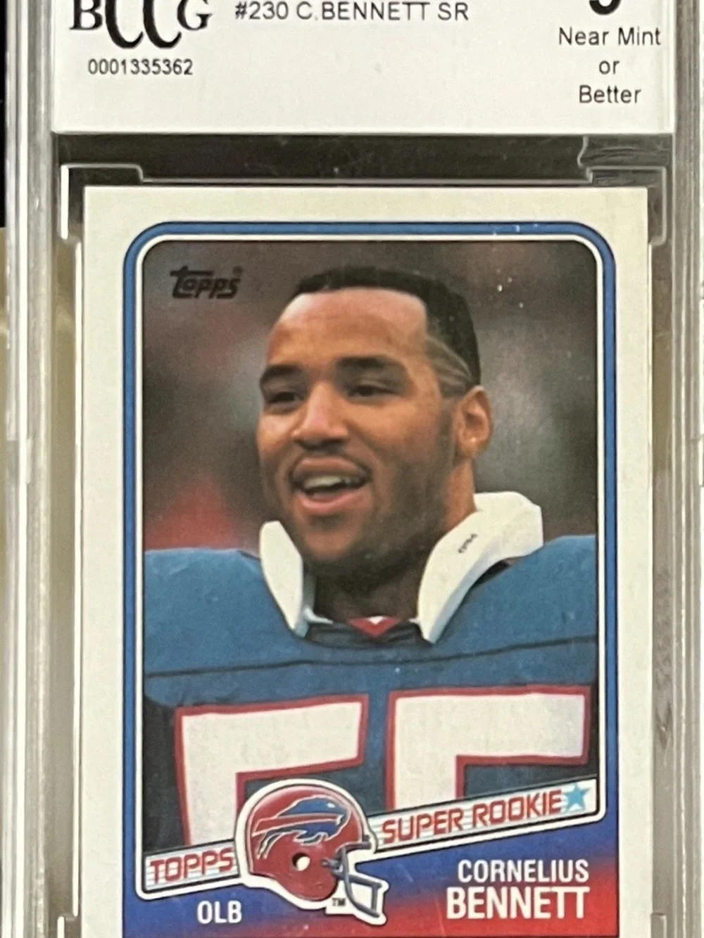 Cornelius Bennett #230 1988 Topps Rookie - Beckett 9